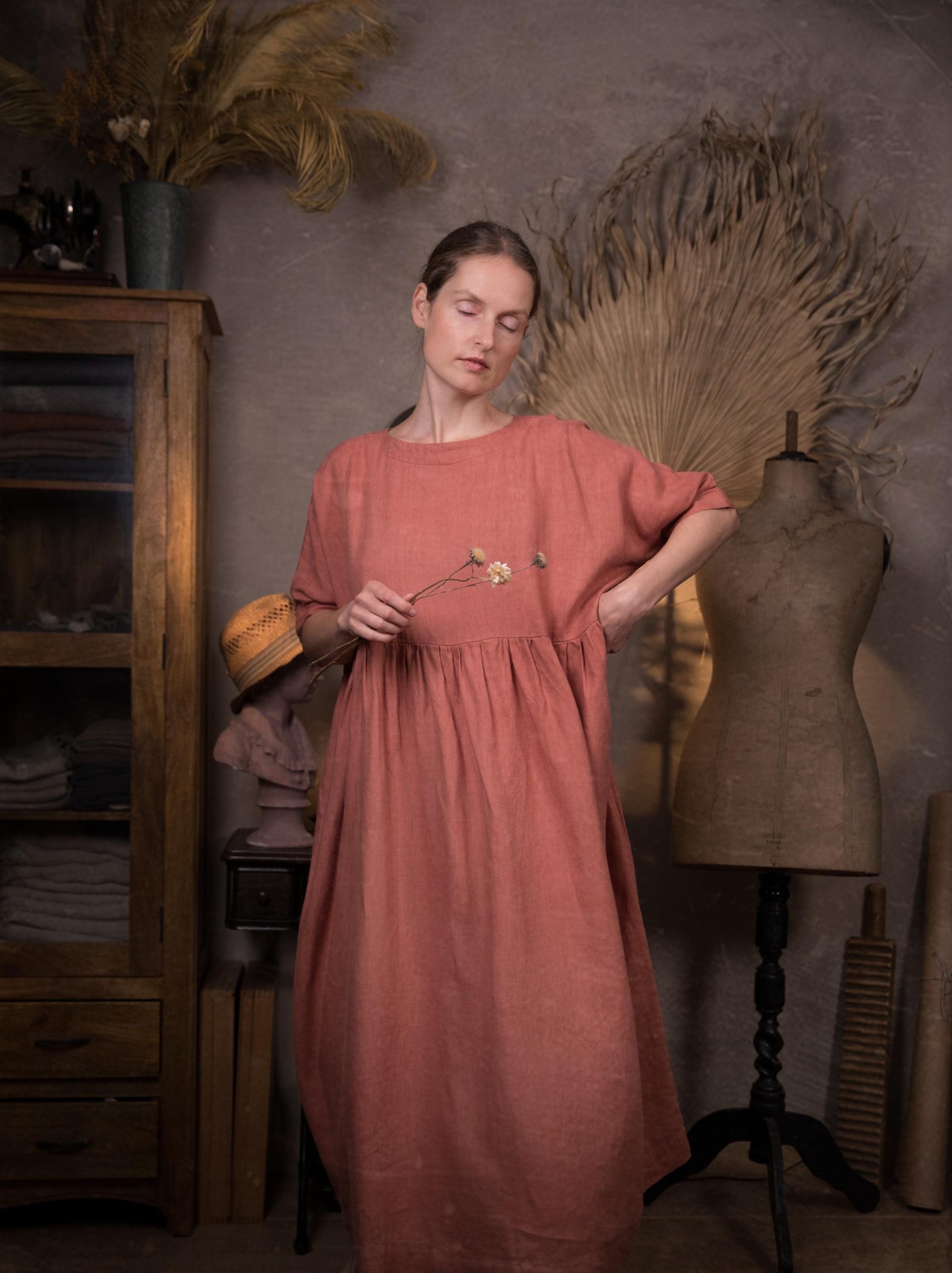 Oversized linen dress healing | loose linen summer dress - Image 3