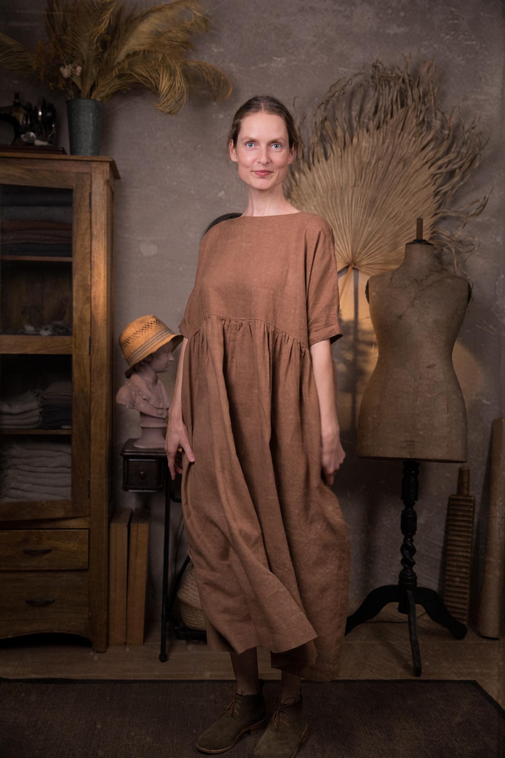 Oversized linen dress healing