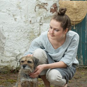 Linen top 'primitive' | loose linen summer top