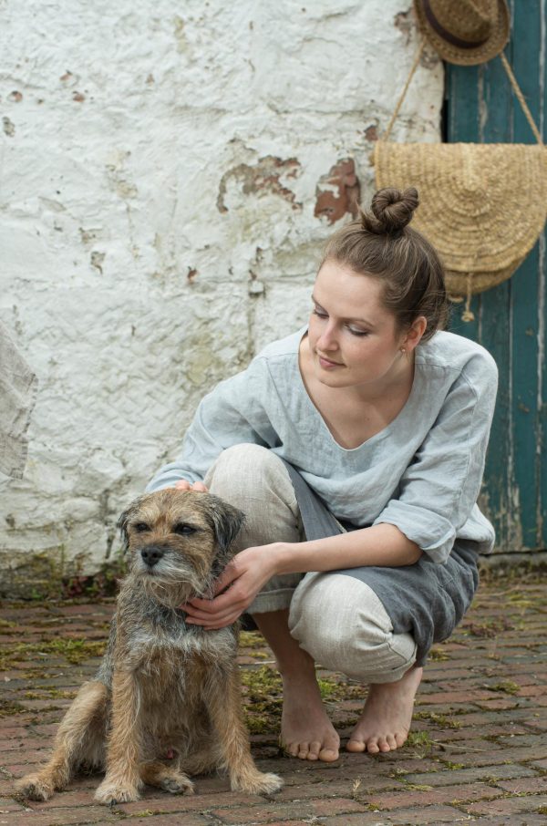 Linen top 'primitive' | loose linen summer top