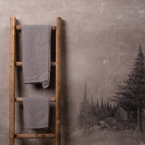 Linen bath towel grandpa stripes | beach towel