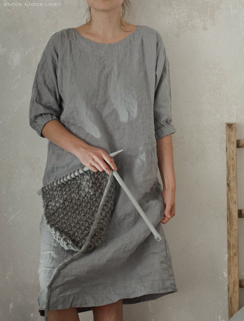 Linen tunic dress moon | loose summer dress - Image 2