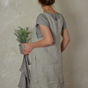 Linen apron pinafore dress garden
