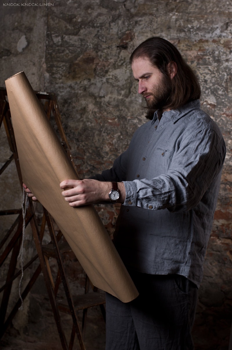 Linen shirt classic | buttoned linen shirt for men