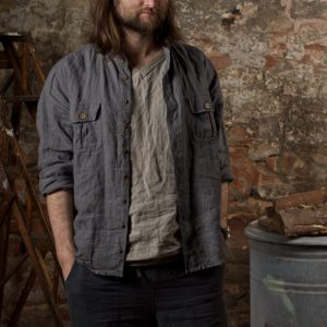 Casual loose men's linen shirt with pockets - vintage. ideal for souls who appreciate natural simplicity