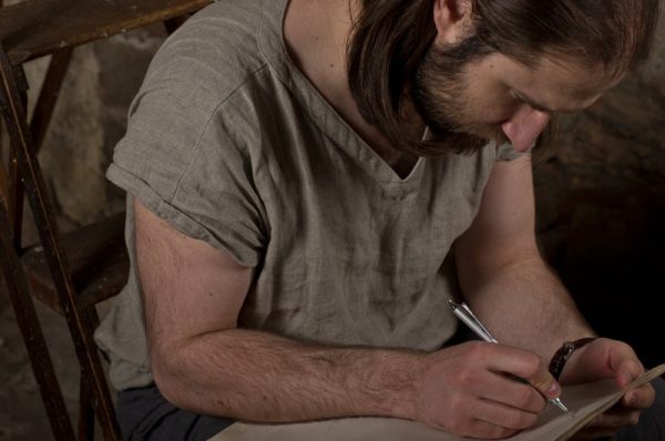 Linen t-shirt casual | v-neck linen shirt for men