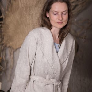 Linen wrap jacket | loose linen cardigan