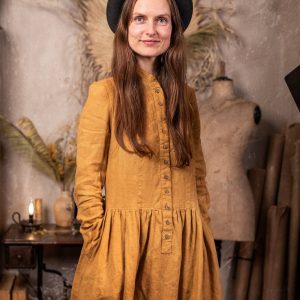 Long linen dress victoria | victorian period dress