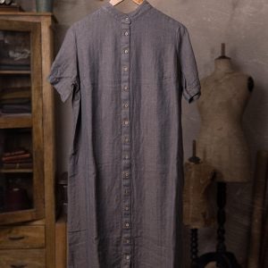 Linen shirt dress lighthouse | oversized dress | button up dress