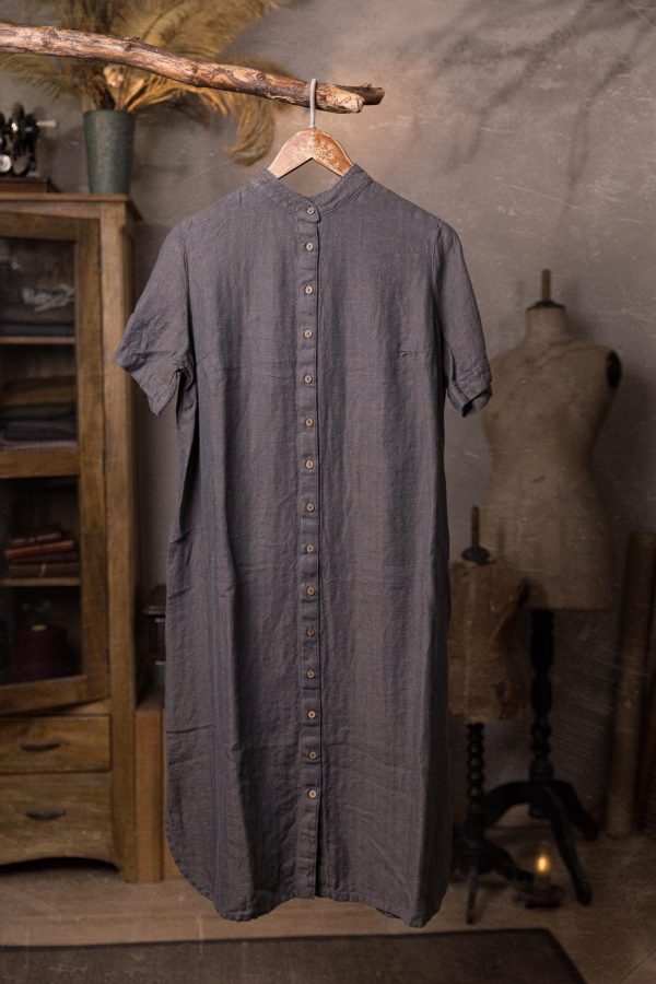 Linen shirt dress lighthouse | oversized dress | button up dress