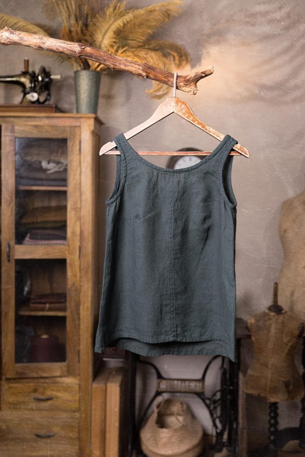 Sleeveless linen top mimosa | sleeveless linen top for women