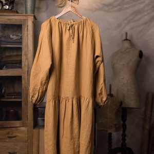 Puff sleeve linen summer dress | bohemian dress | hippie dress