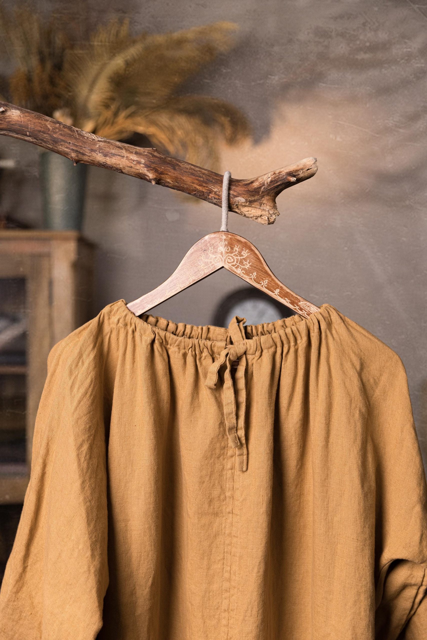 Puff sleeve linen summer dress | bohemian dress | hippie dress - Image 2