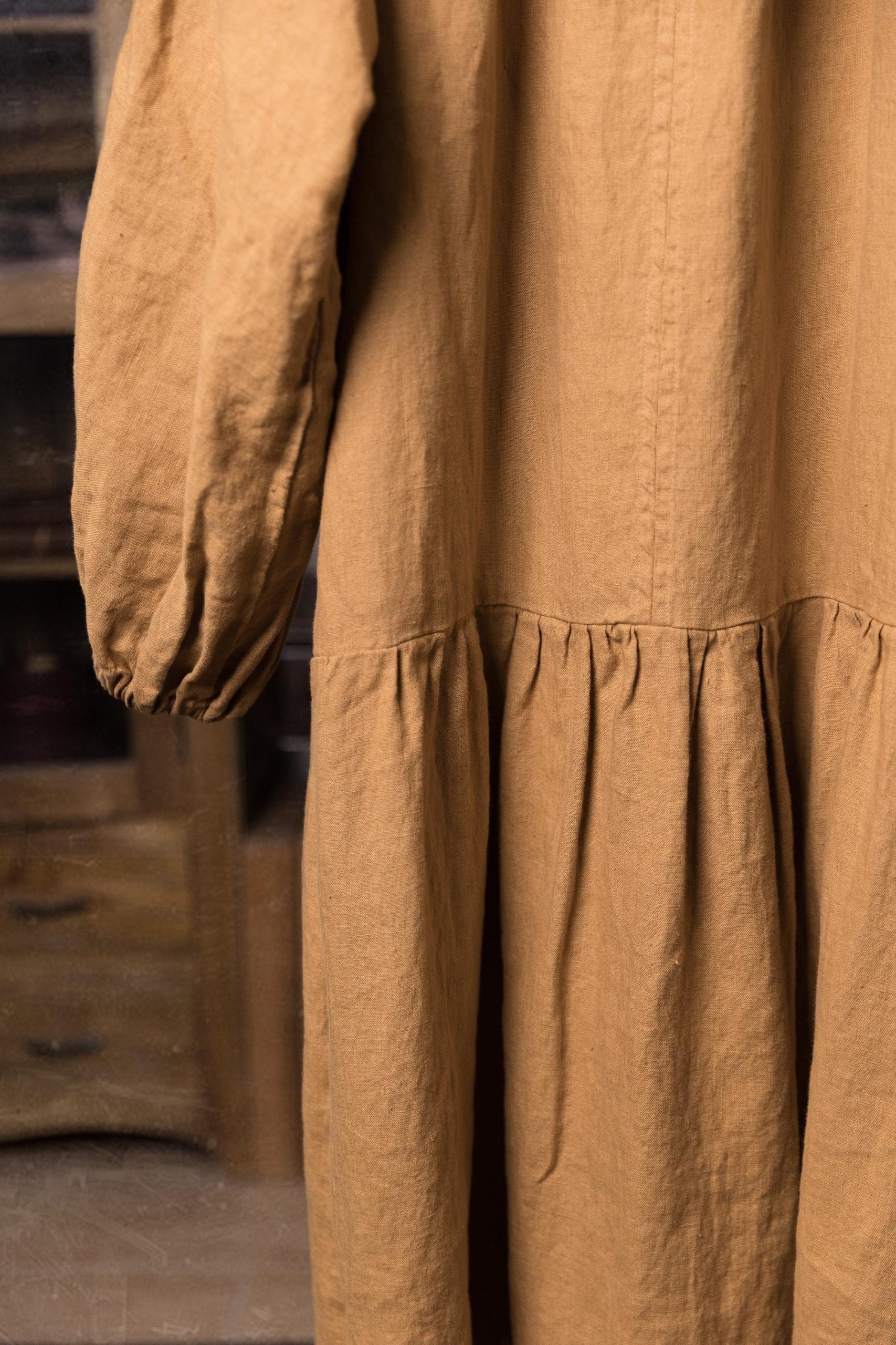 Puff sleeve linen summer dress | bohemian dress | hippie dress - Image 3