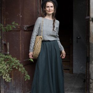 Long linen skirt swing in a custom length