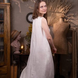 Sleeveless linen dress monk | minimal long dress | maxi dress