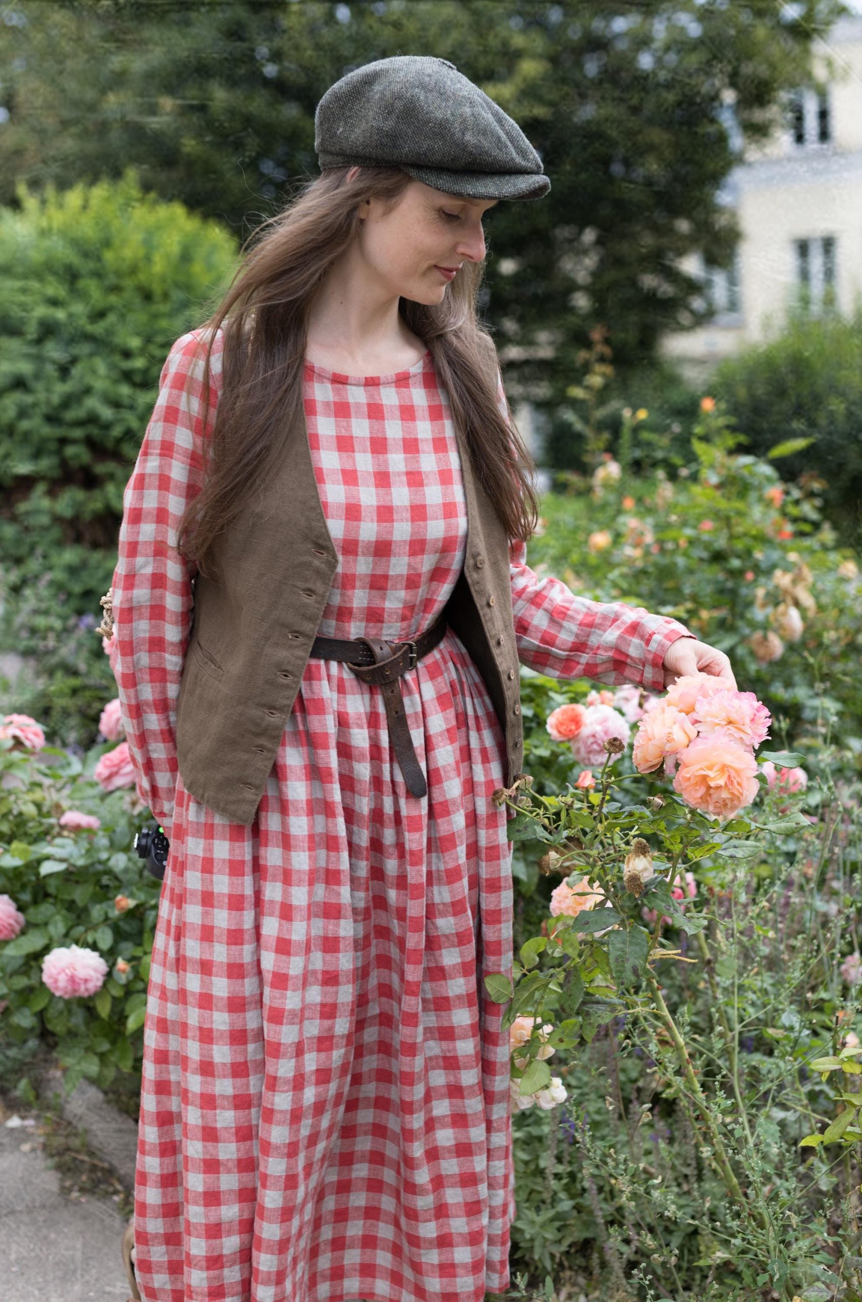 100% linen smock dress with long sleeves and a gathered skirt, available in custom length and 52 colors | the peony - Image 13