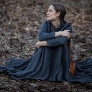 Long linen dress victoria | 19th century linen dress