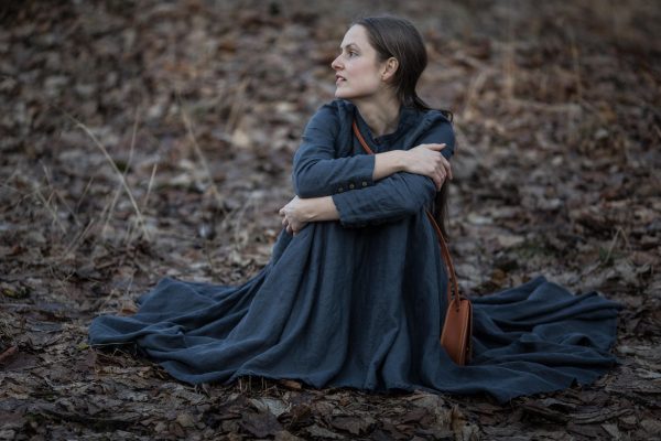 Long linen dress victoria | 19th century linen dress