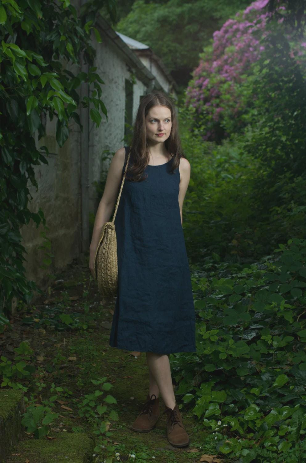 Sleeveless linen dress mimosa | bohemian dress | tank dress - Image 7