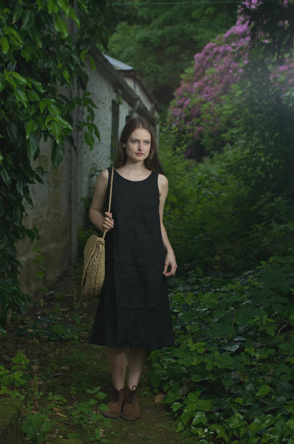 Sleeveless linen dress mimosa | bohemian dress | tank dress - Image 4