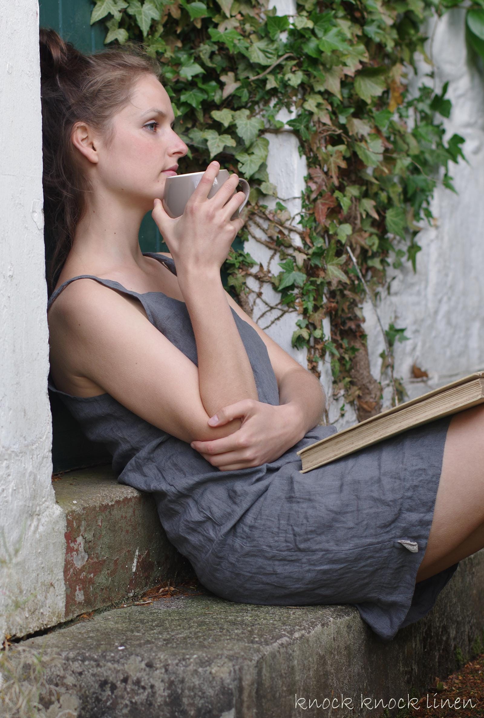 Tank dress minimalism | linen summer sleeveless dress - Image 7