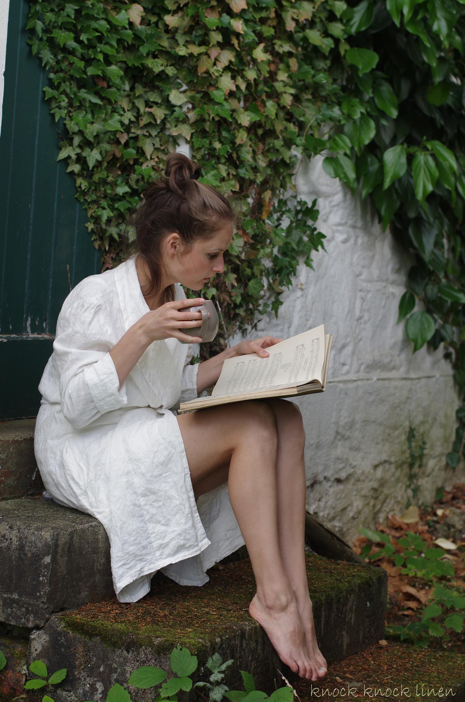 Linen summer robe | wrap coat | linen robe - Image 3