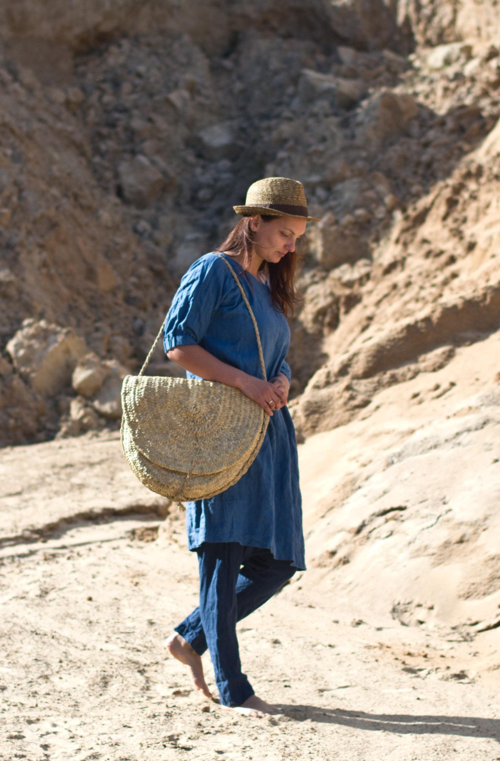 Linen tunic dress moon | loose summer dress - Image 9