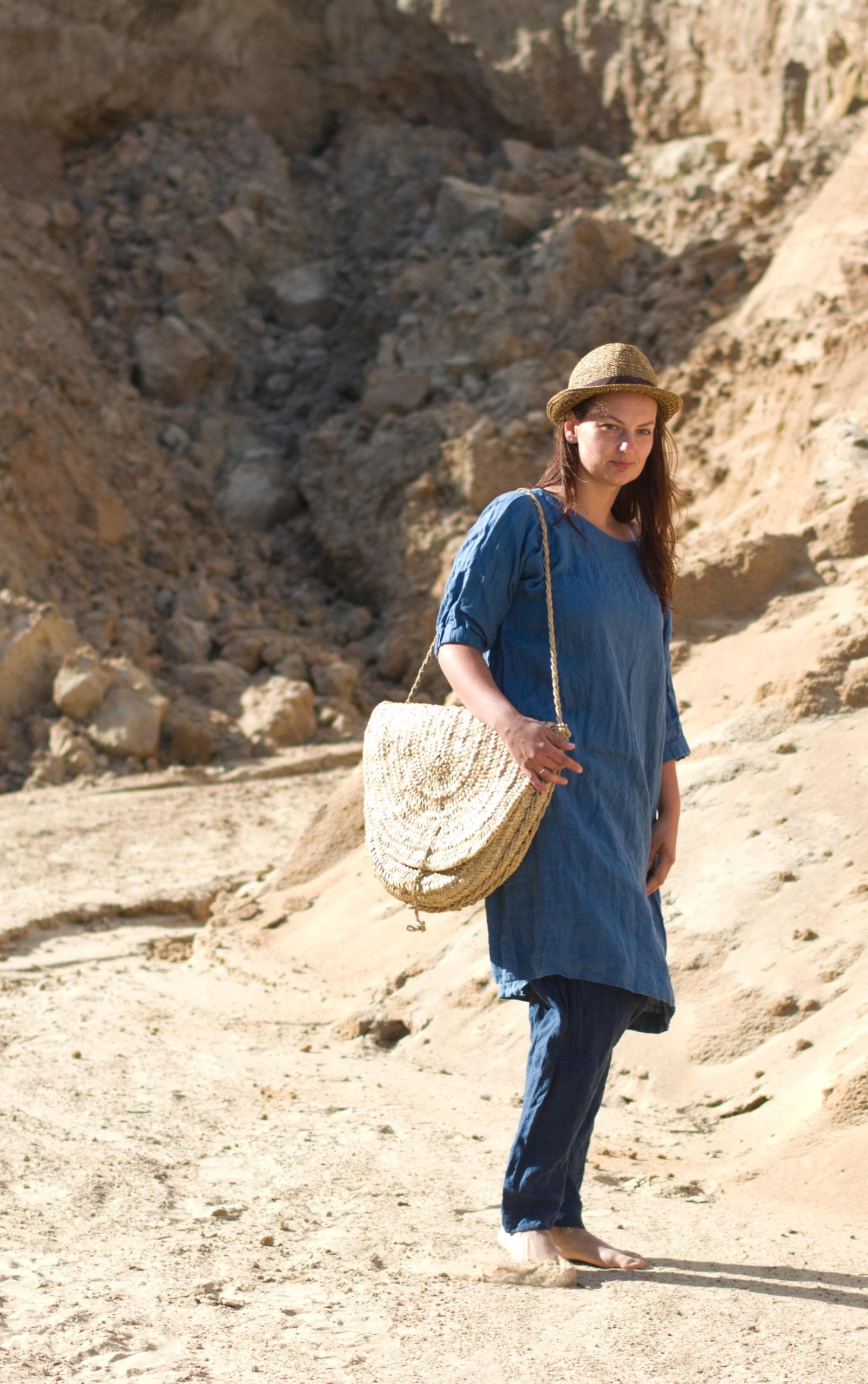 Linen tunic dress moon | loose summer dress - Image 8