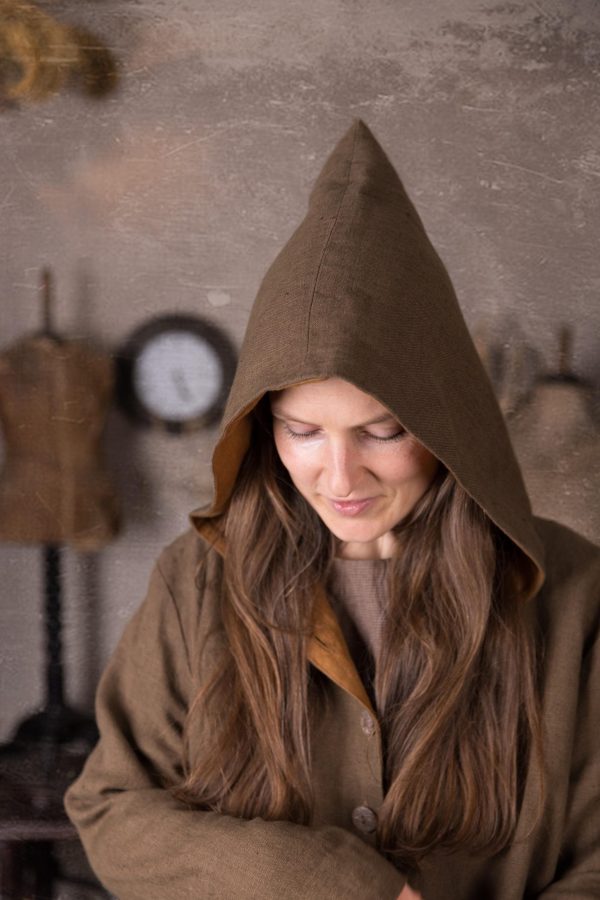 Moon pixie fairy coat for women, long boho elven linen coat