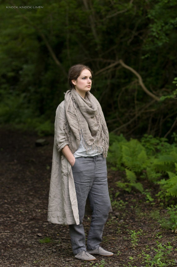 Elastic waist pants simplicity | linen tapered trouser - Image 5