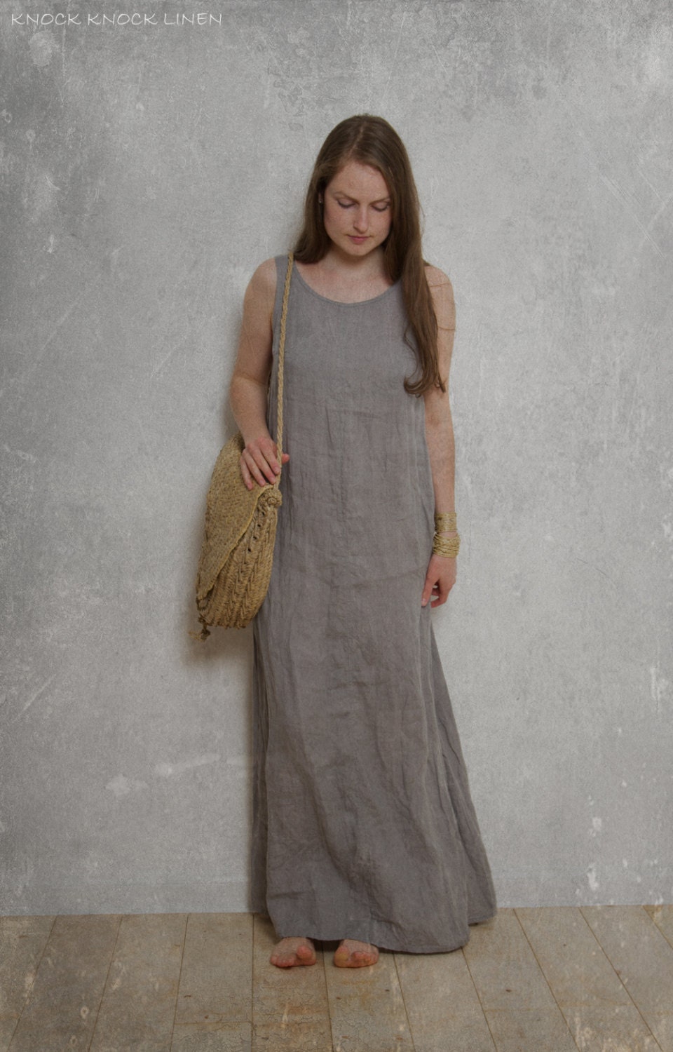 Sleeveless linen dress mimosa | bohemian dress | tank dress - Image 2