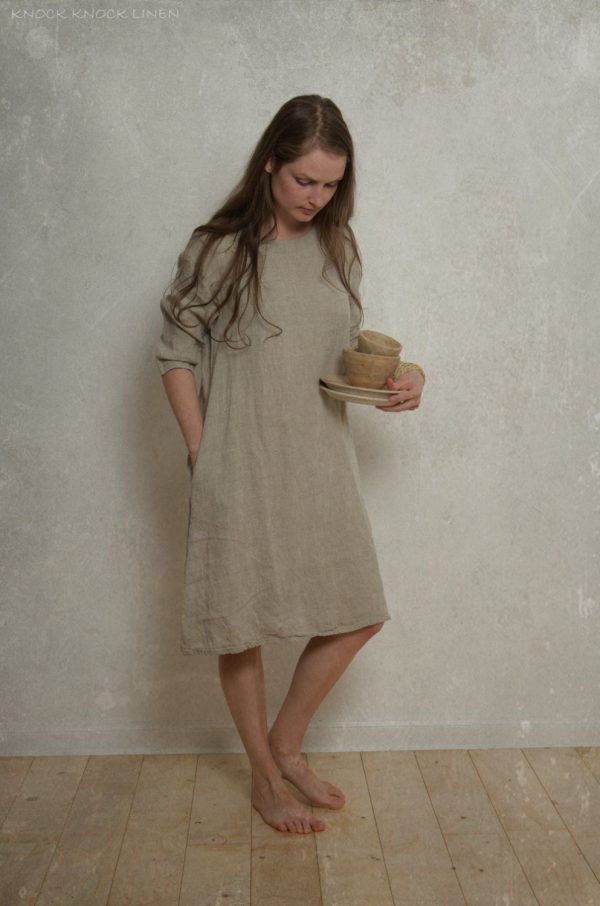 Loose linen dress creek in a custom length | dress maxi length