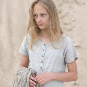Short sleeve buttoned linen top silence