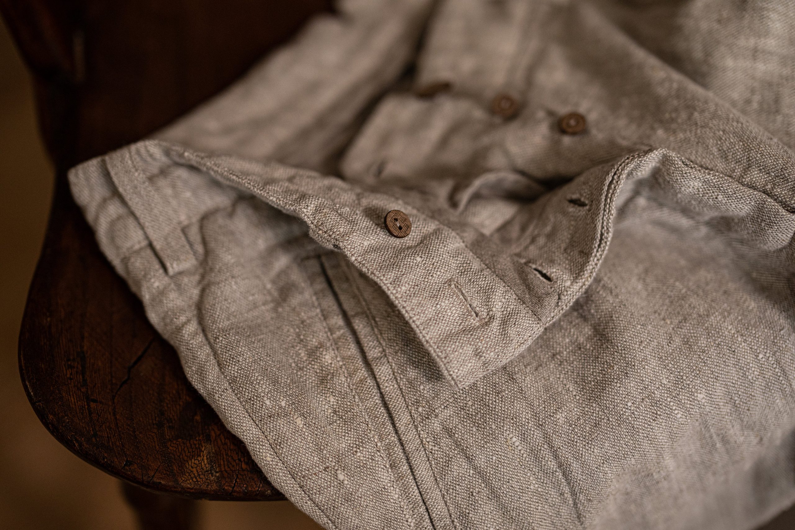 linen pants PERFUMER, linen trousers, tapered vintage trousers - Image 2