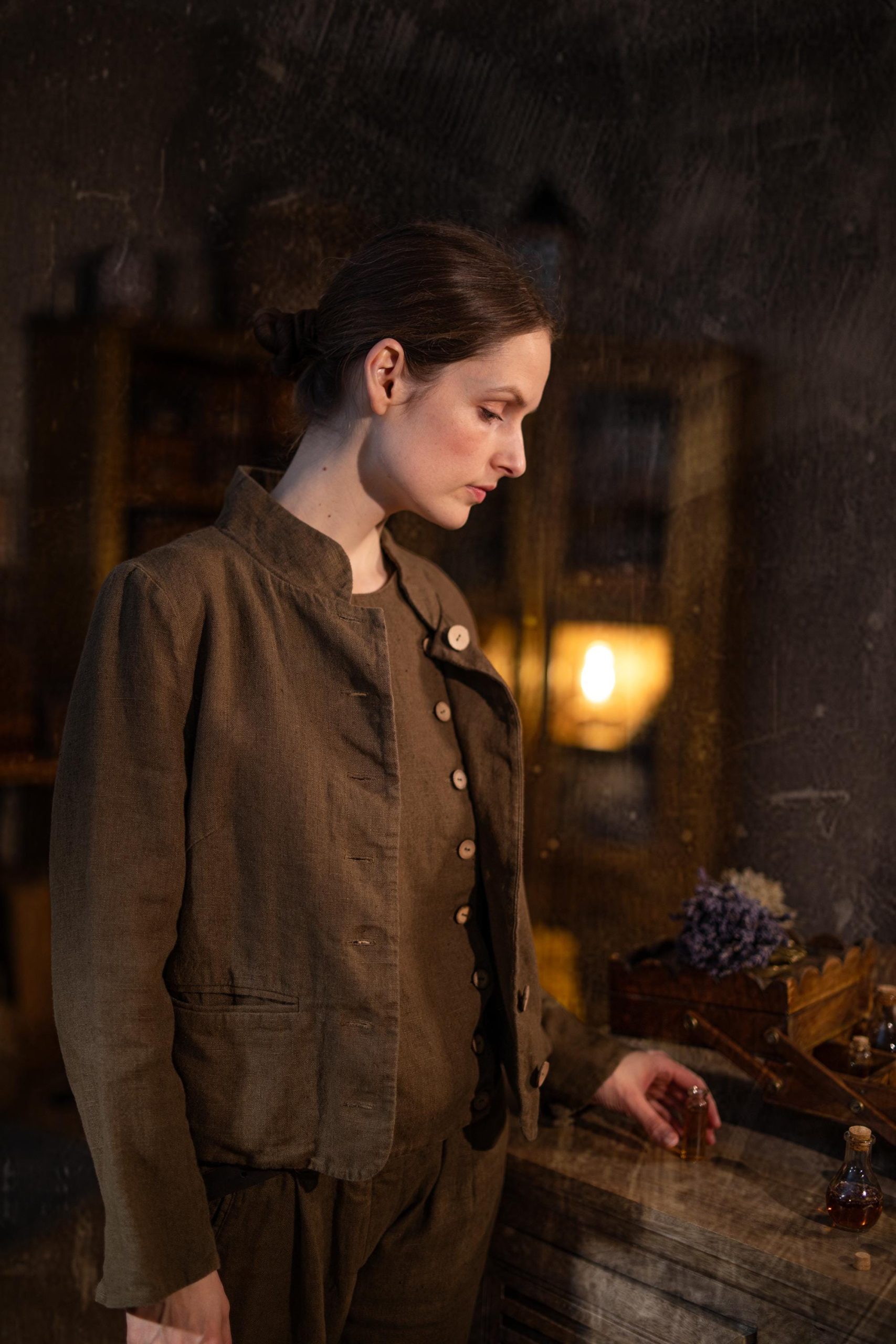 handmade linen jacket PERFUMER, vintage jacket - Image 11