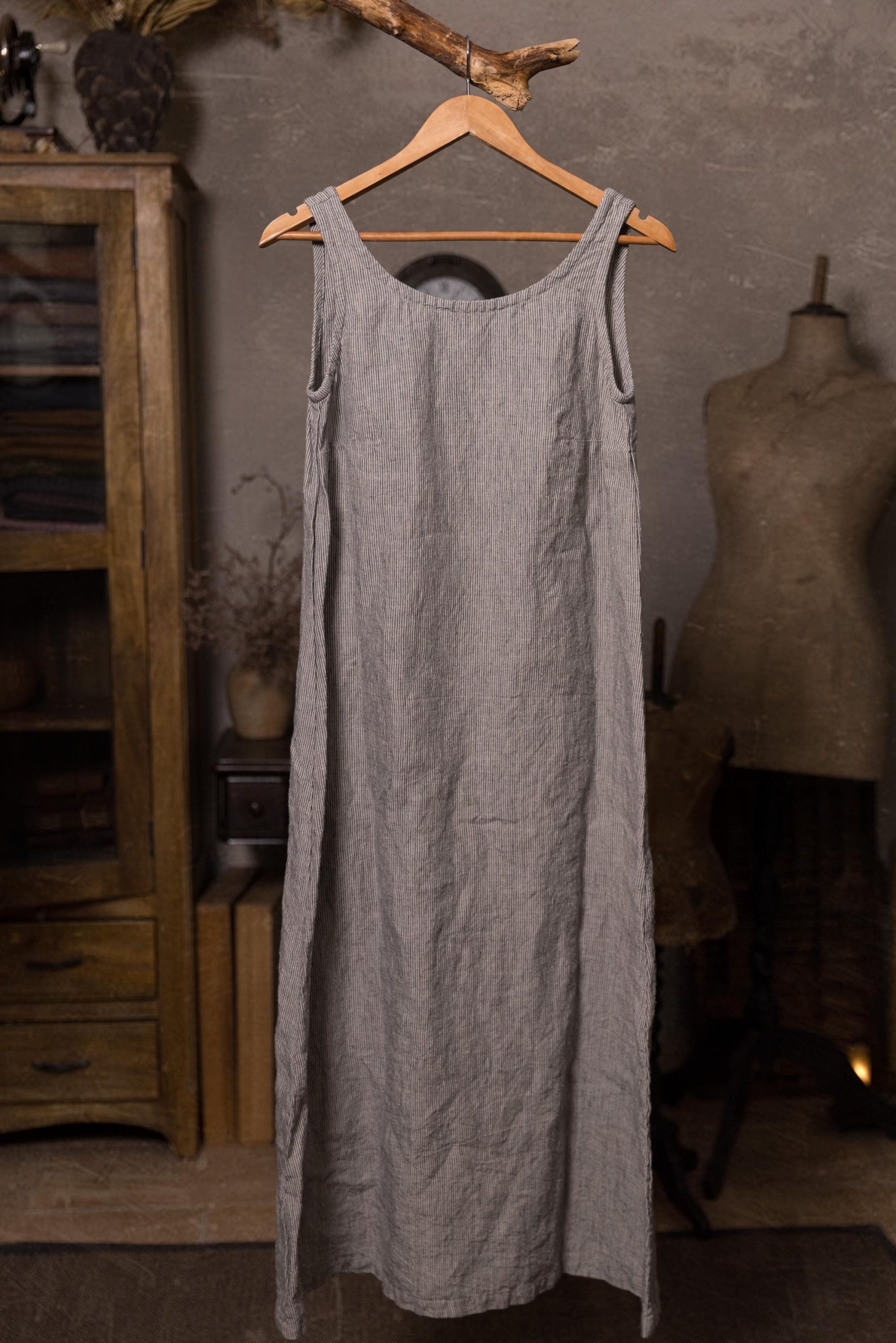 long linen dress MIMOSA, custom dress, sleeveless dress - Image 8