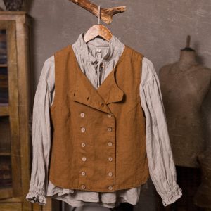 double-breasted linen vest SPARROW, pirate vest