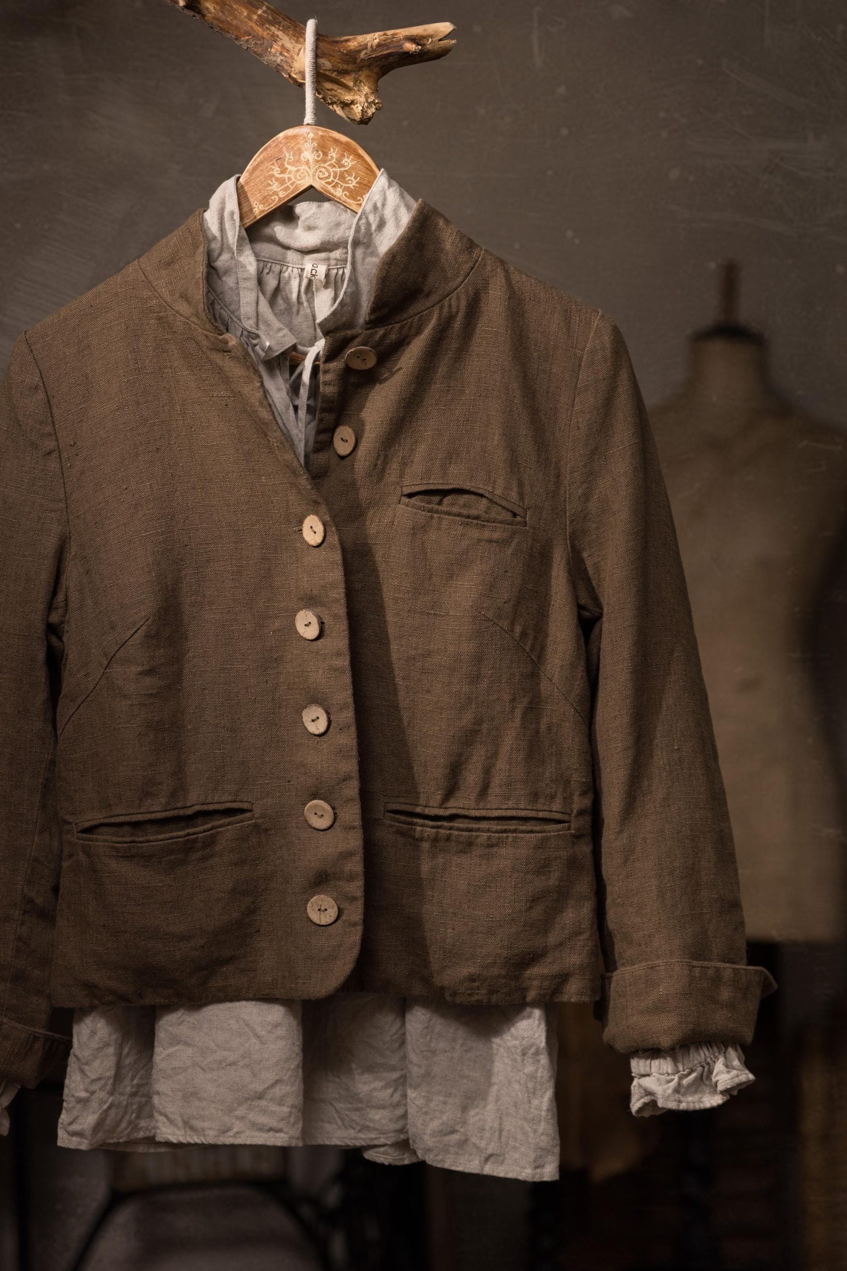 handmade linen jacket PERFUMER, vintage jacket