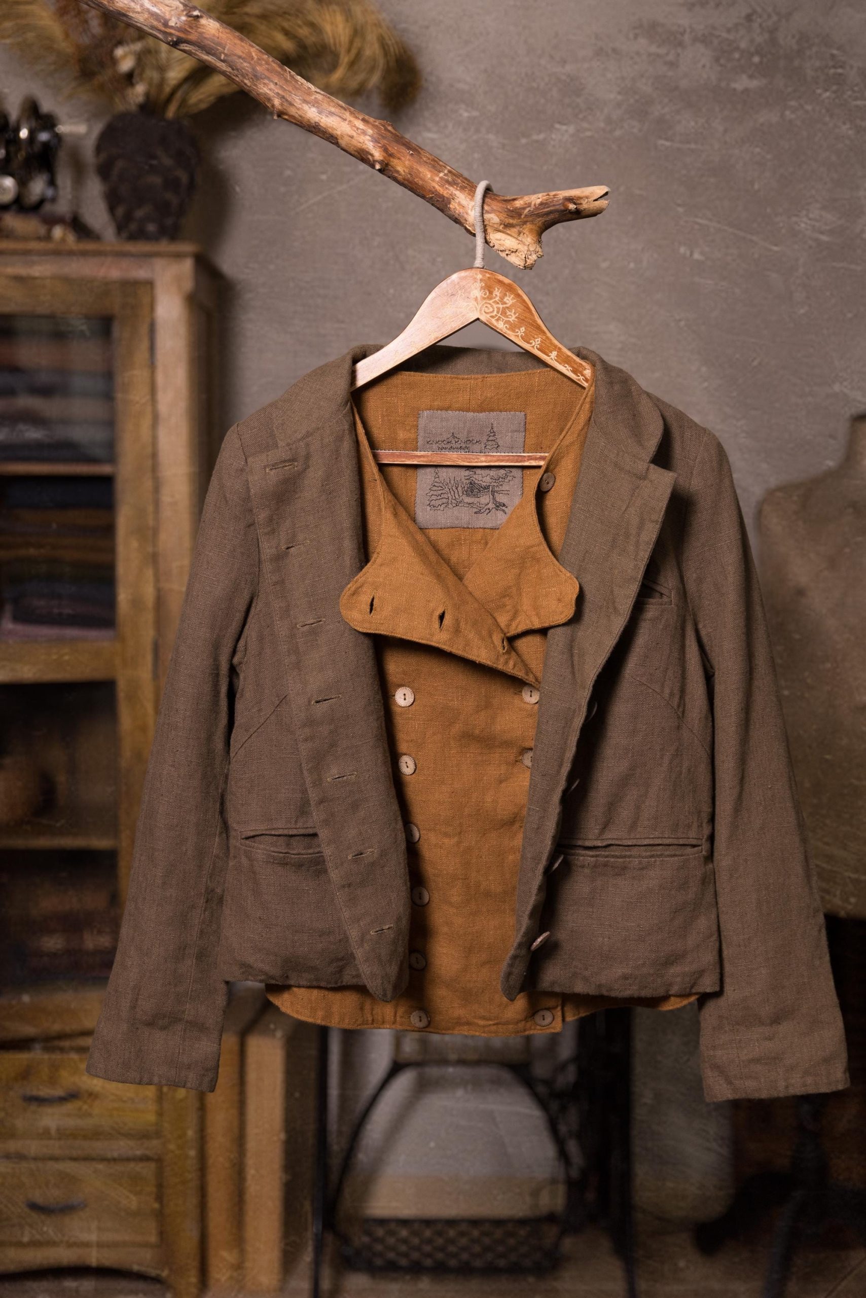 double-breasted linen vest SPARROW, pirate vest - Image 2