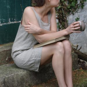 sleeveless linen dress MINIMALISM, minimalist dress
