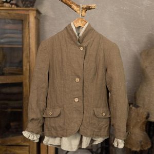 Edwardian-inspired linen jacket with a rustic