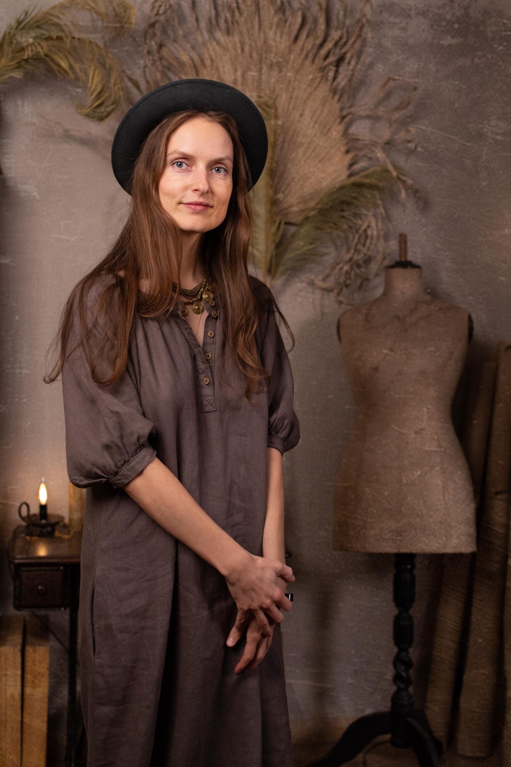boho linen dress NOMAD, cottagecore dress - Image 5