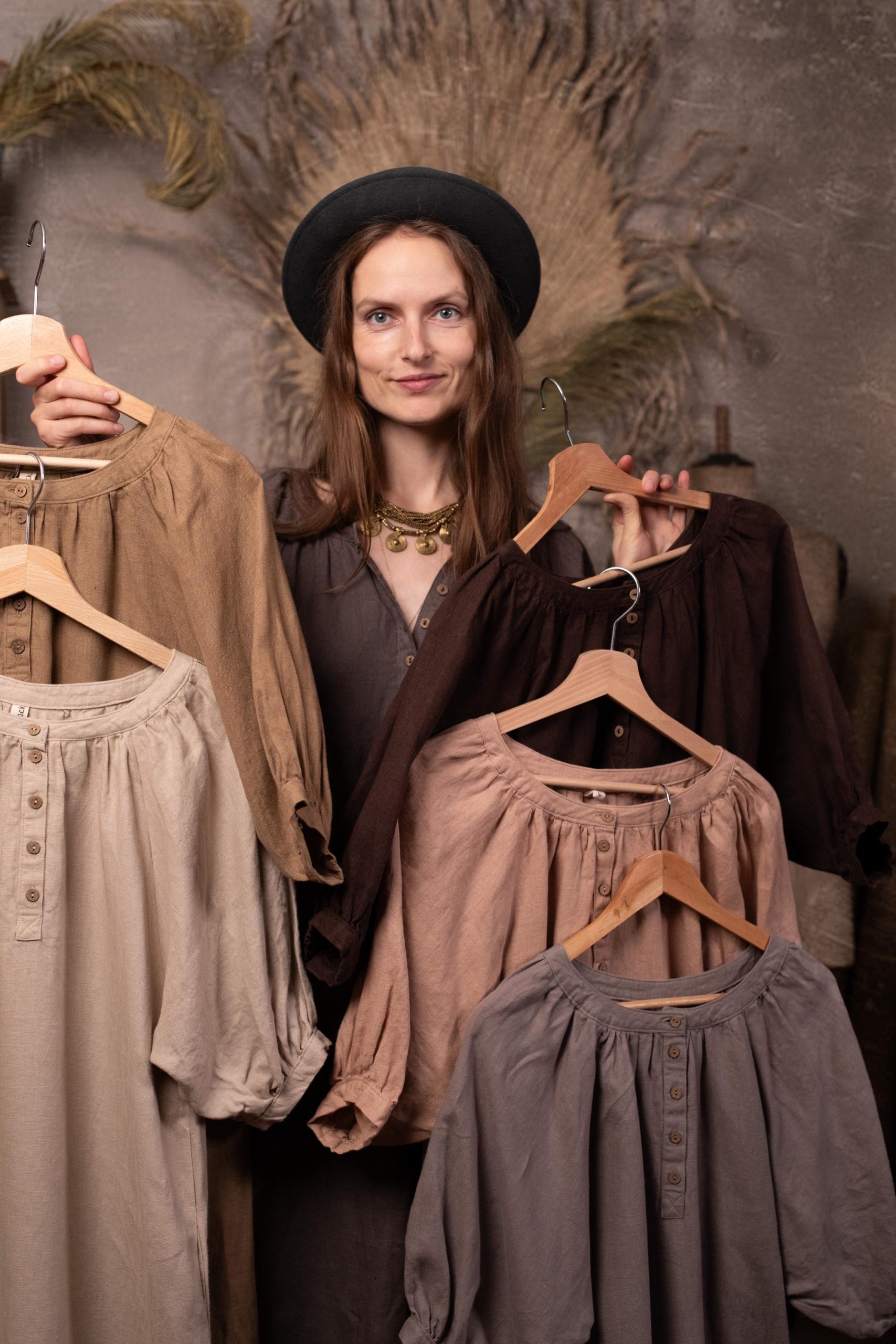 peasant linen dress NOMAD, puffy sleeve, cottagecore dress - Image 7