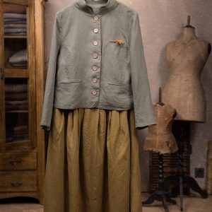 Handmade long linen skirt GERTRUDE, maxi skirt