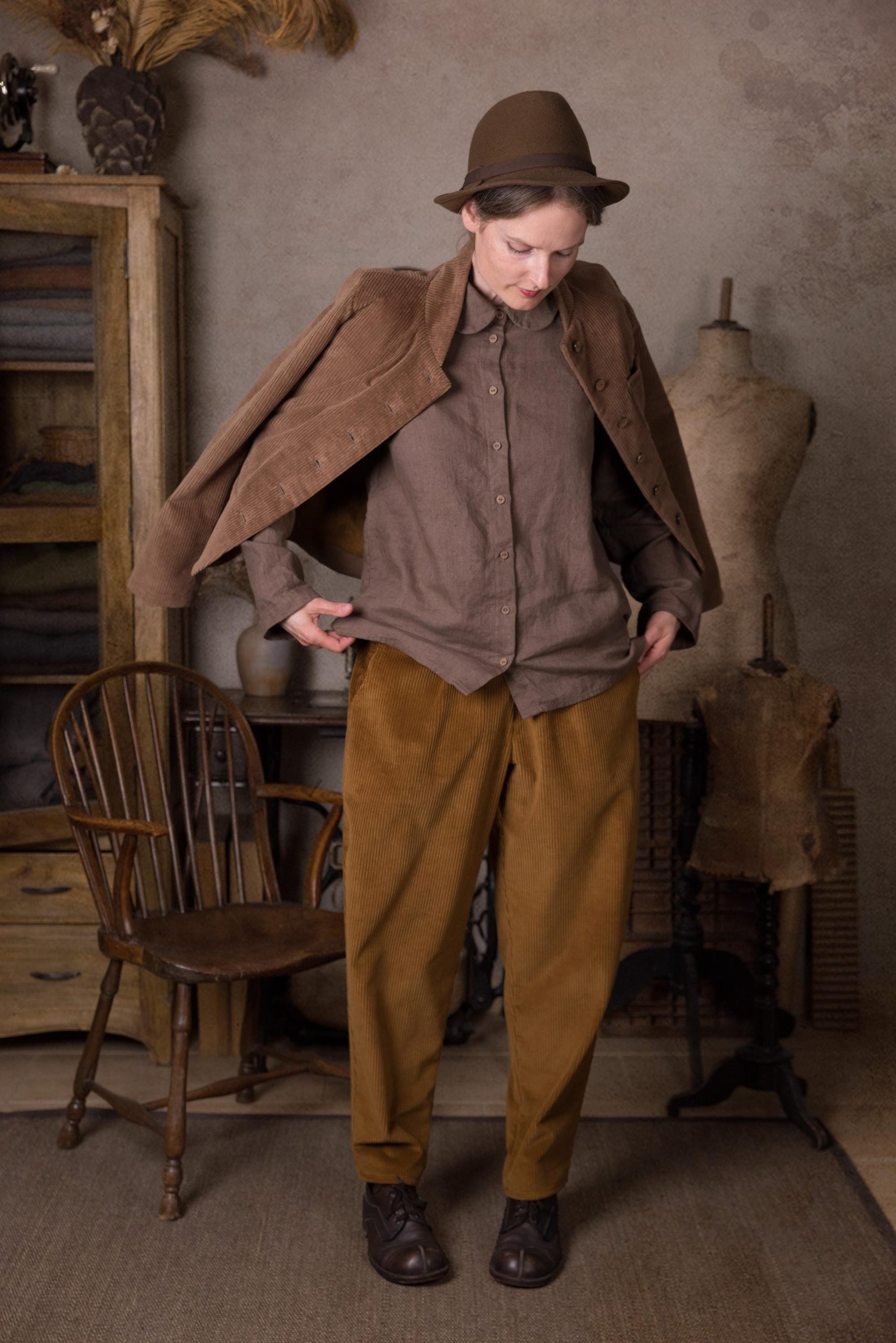 linen shirt STORYTELLER, Peter Pan collar shirt - Image 2