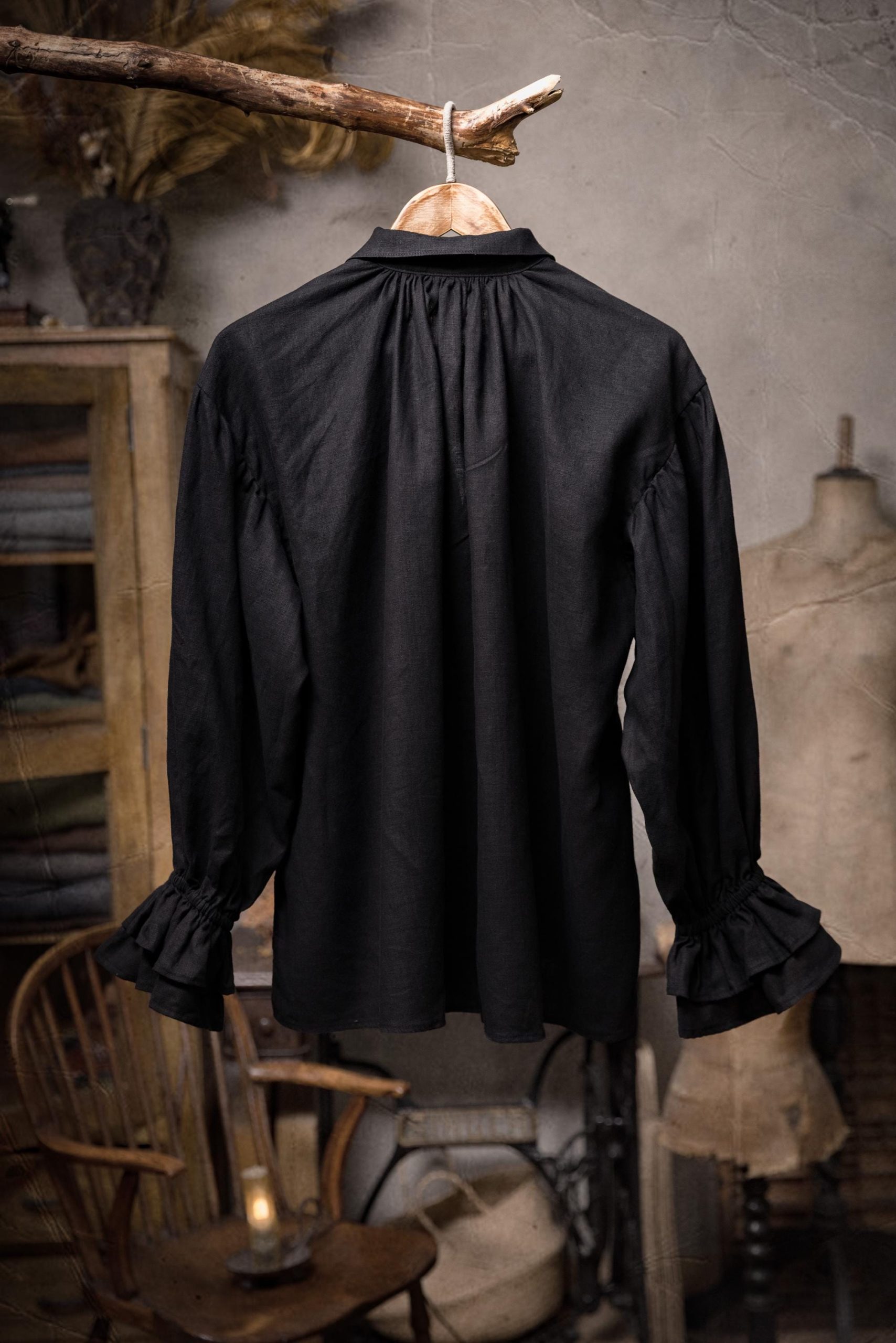 linen shirt FRANCESCA, chemise blouse, dark academia clothing - Image 7