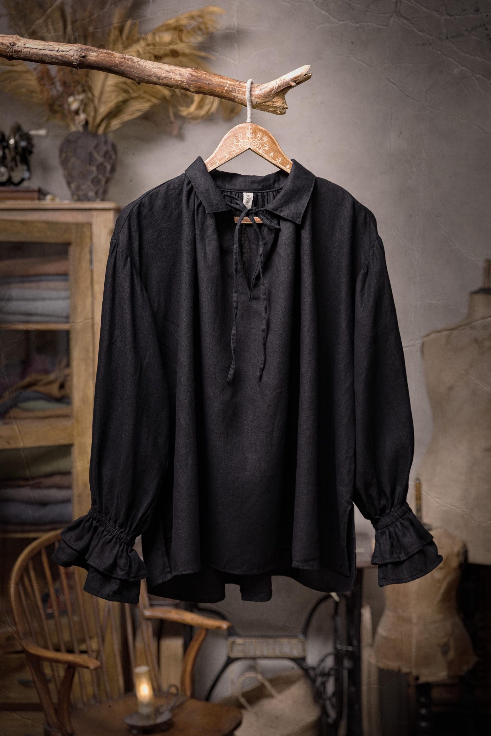 linen shirt FRANCESCA, chemise blouse, dark academia clothing - Image 6